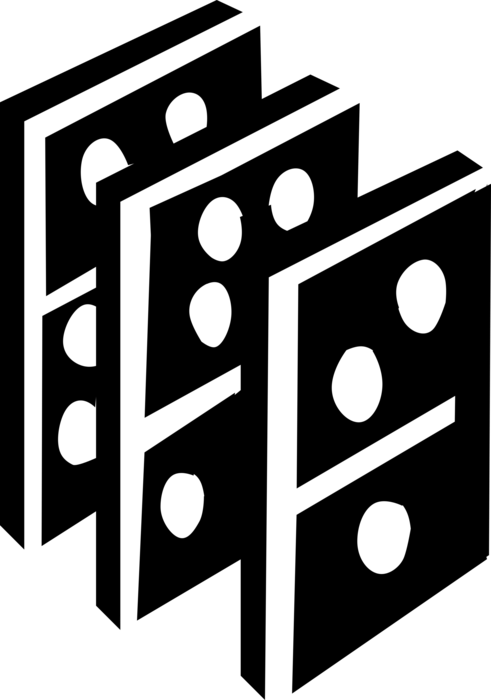 Vector Illustration of Dominoes Dominos Game Played with Rectangular Domino Tiles