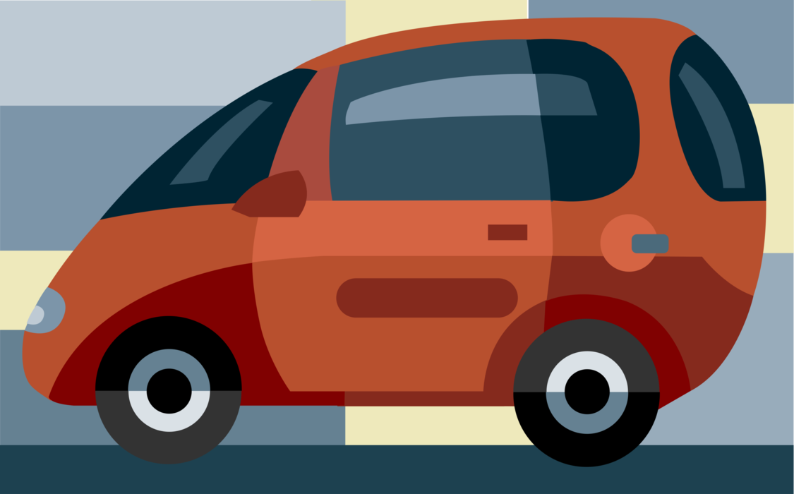 Vector Illustration of Family Minivan Automobile Motor Vehicle Car