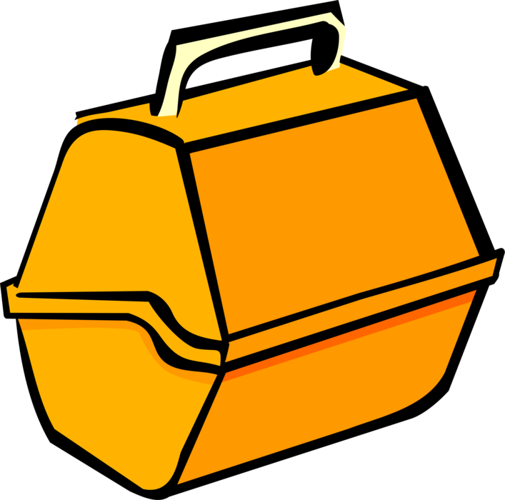 Vector Illustration of Lunch Box used by Schoolchildren to Take Packed Lunches or Snack to School