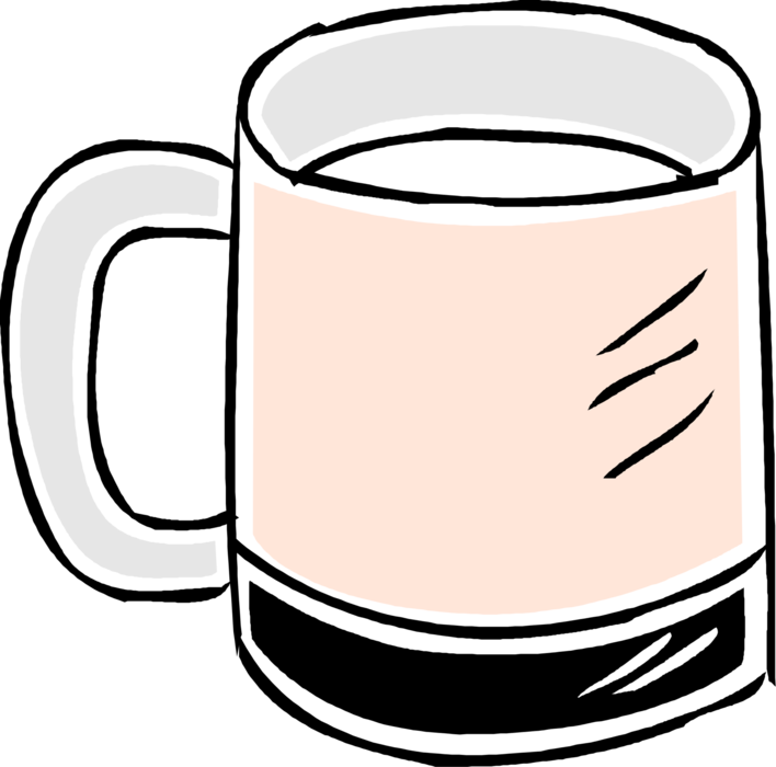 Vector Illustration of Cup of Hot Freshly Brewed Coffee Beverage Drink