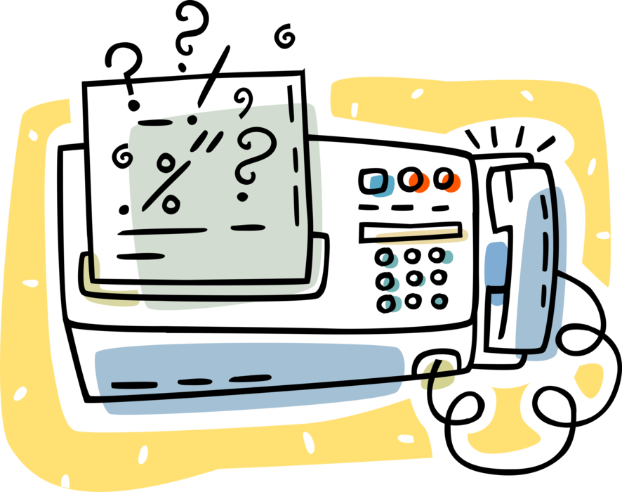 Vector Illustration of Fax Facsimile Telephonic Transmission Device