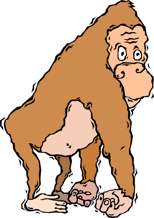 Vector Illustration of Gorilla Primate Ape Monkey