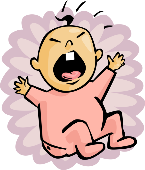 Vector Illustration of Newborn Infant Baby Crying