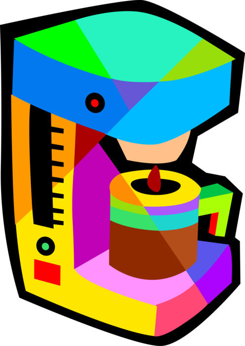 Vector Illustration of Electric Applicance Coffeemaker Coffee Maker or Coffee Machine