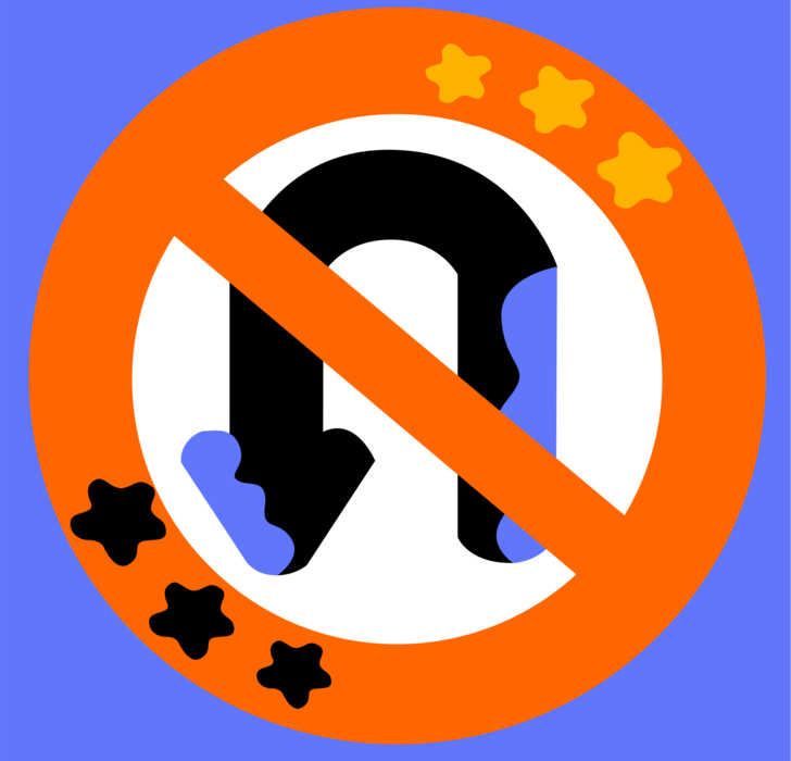 Vector Illustration of No U Turn Allowed Warning Street or Road Sign