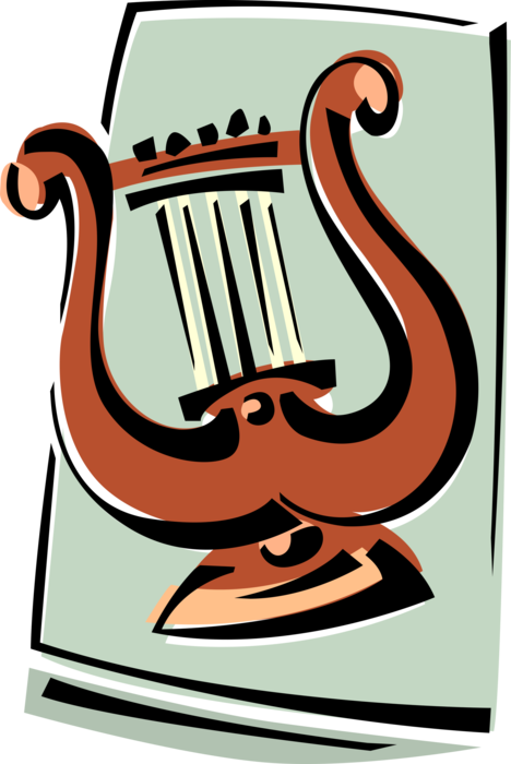 Vector Illustration of Greek Classical Lyre from Antiquity Stringed Musical Instrument