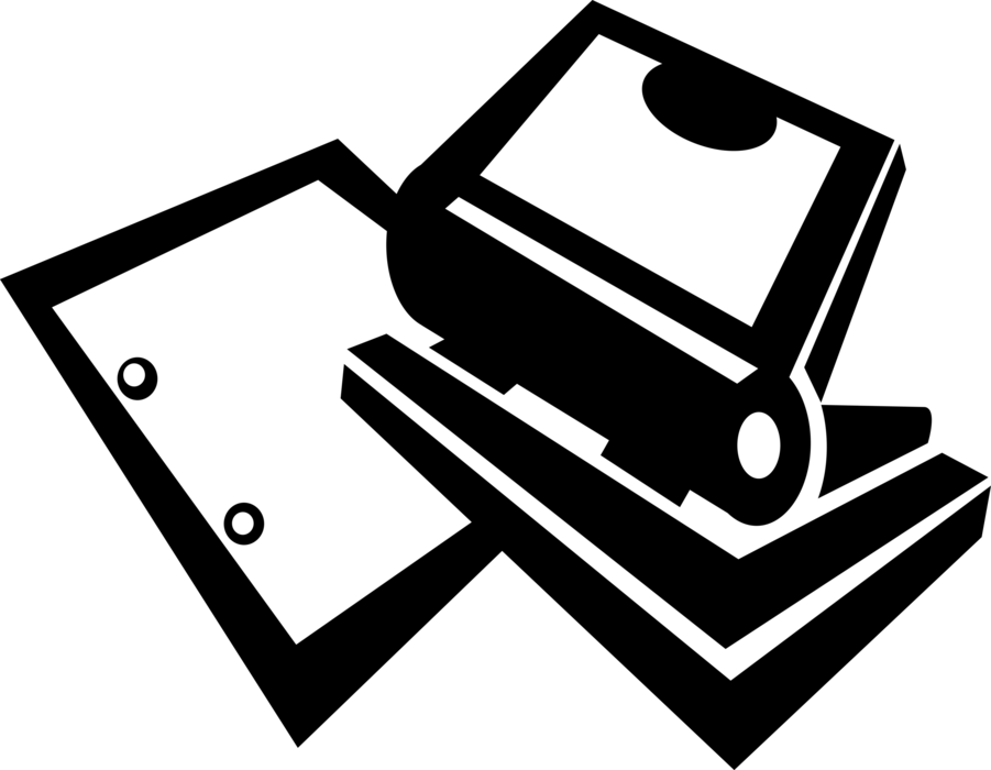 Vector Illustration of Hole Punch Office Tool used to Create Holes in Paper