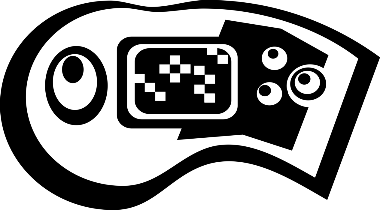 Vector Illustration of Hand-Held Video Game Console Controller