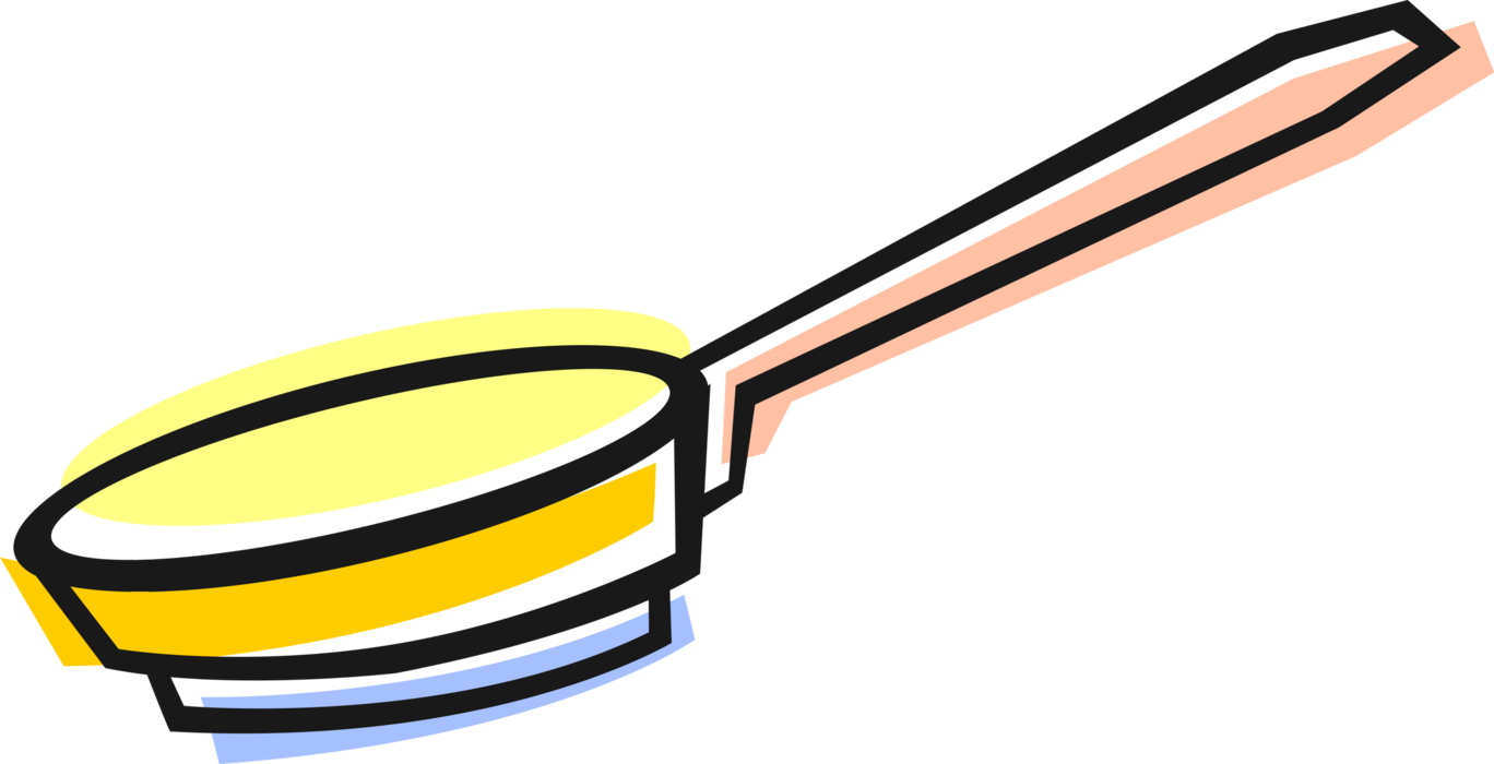 Vector Illustration of Frying Pan, Frypan or Skillet Pan for Frying, Searing and Browning Foods