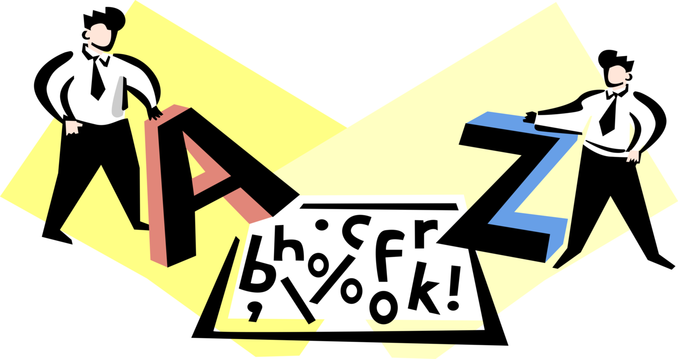 Vector Illustration of Businessmen Holding Alphabet Letters