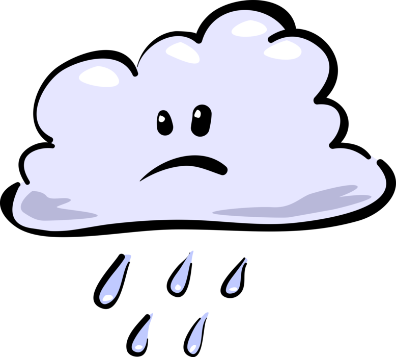 Vector Illustration of Weather Forecast Rain Cloud