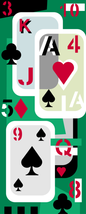 Vector Illustration of Las Vegas Casino Gambling Poker Playing Cards