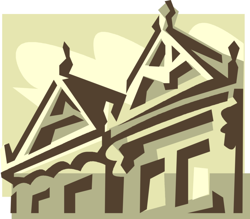 Vector Illustration of Building Architecture Roof
