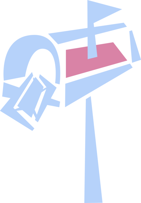 Vector Illustration of Letter Box or Mailbox Receptacle for Incoming Mail with Envelope