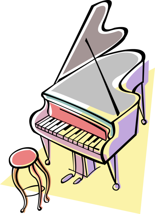 Vector Illustration of Grand Piano Keyboard Musical Instrument