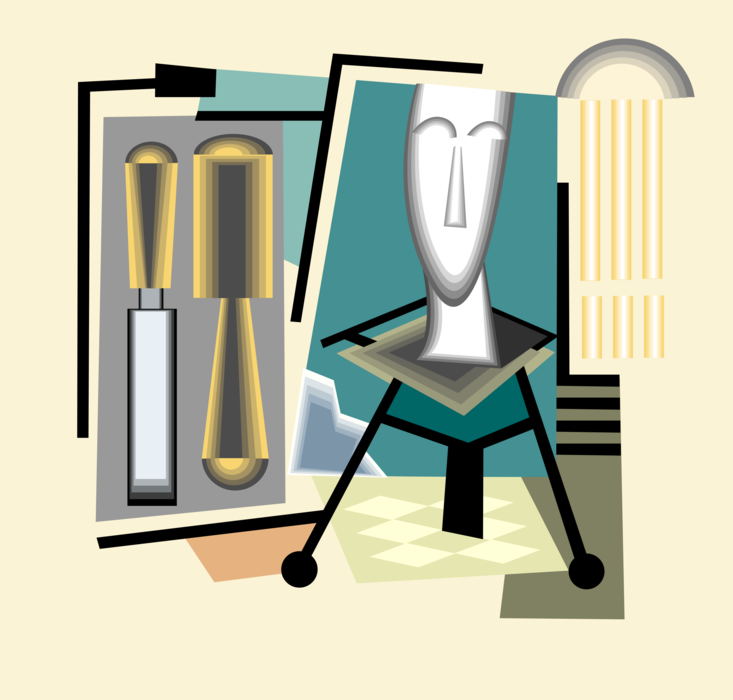 Vector Illustration of Sculpture is Branch of the Visual Arts that Operates in Three Dimensions