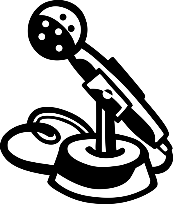 Vector Illustration of Acoustic-to-Electric Transducer Microphone or Mic