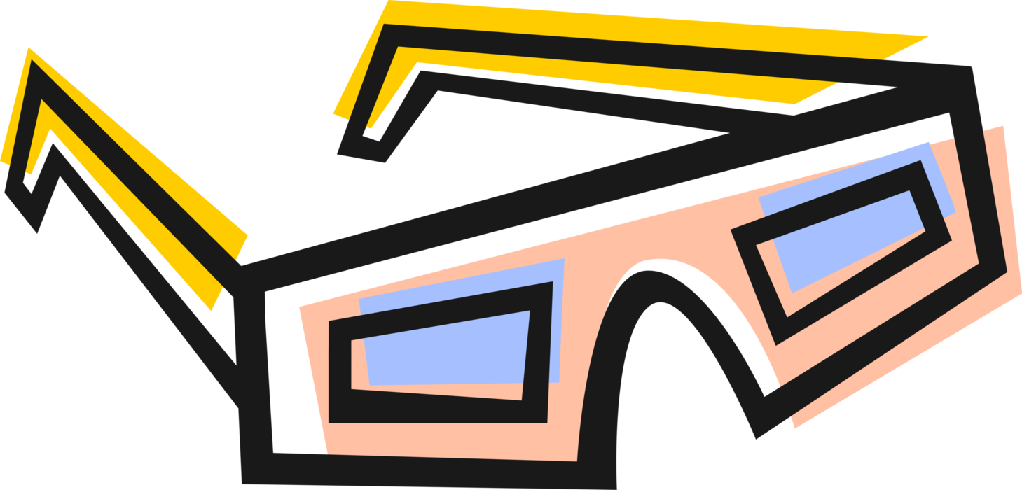 Vector Illustration of Sunglasses or Eyeglasses Reading Glasses to Aid Vision