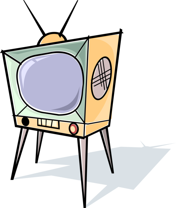 Vector Illustration of Television or TV Set Mass Medium, for Entertainment, Education, News, and Advertising