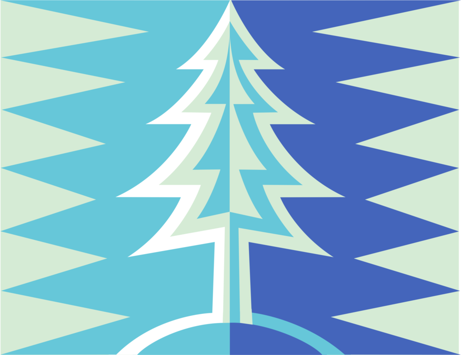 Vector Illustration of Evergreen Christmas Tree with Ornament Decorations