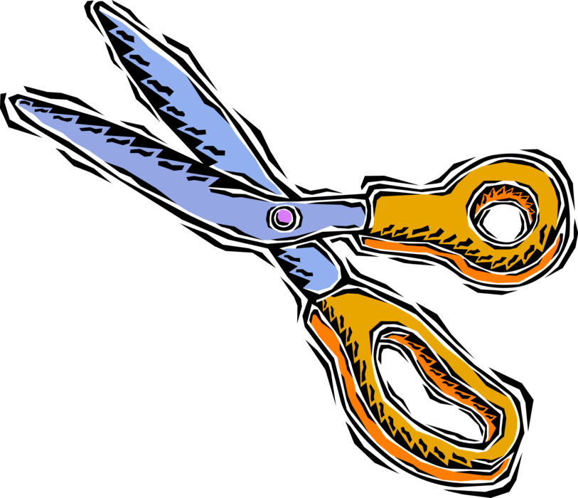 Vector Illustration of Scissors Hand-Operated Shearing Tools