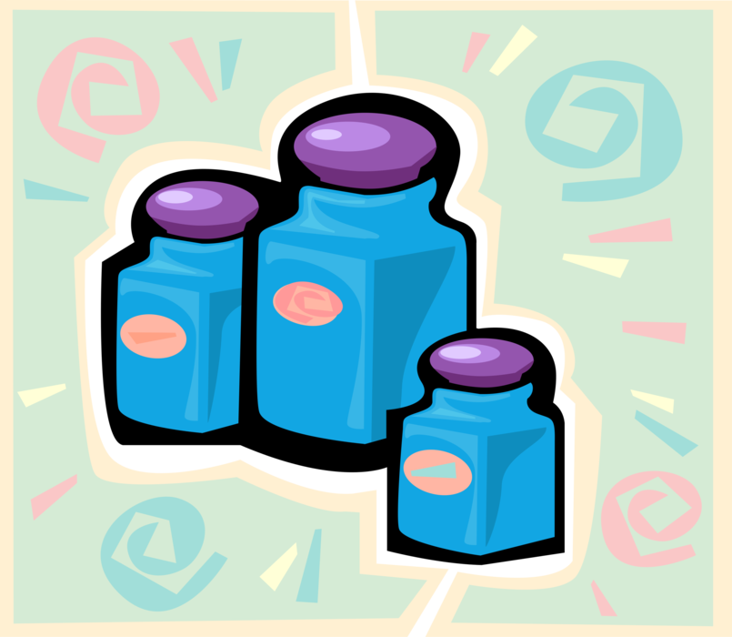 Vector Illustration of Kitchen Spice and Herb Jars