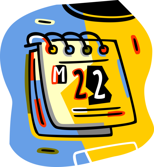Vector Illustration of Calendar Organizes Days for Social, Religious, Commercial or Administrative Purpose