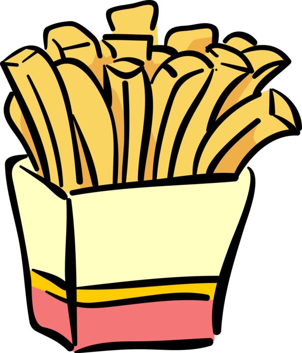 Vector Illustration of French-Fried Potatoes Fast Food French Fries