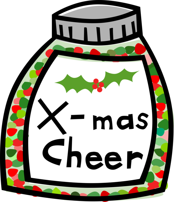 Vector Illustration of Jar of Christmas Cheer Jelly or Jam