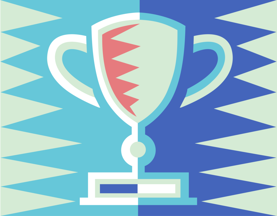 Vector Illustration of Winner's Trophy Cup Prize Award Recognizes Specific Achievement or Evidence of Merit