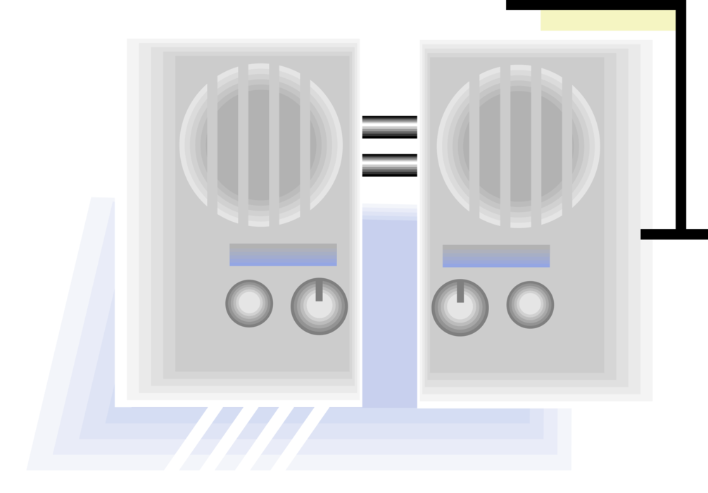 Vector Illustration of Computer Accessory Audio Entertainment Speakers