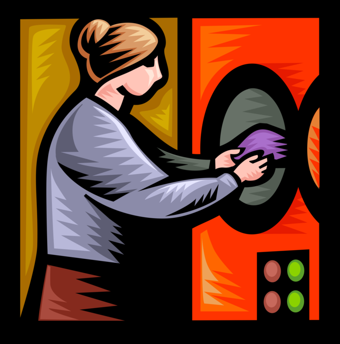 Vector Illustration of Cleaning Dirty Clothes Laundry with Washing Machine