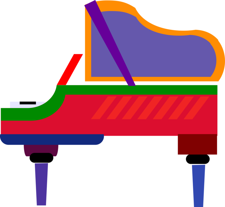 Vector Illustration of Grand Piano Keyboard Musical Instrument