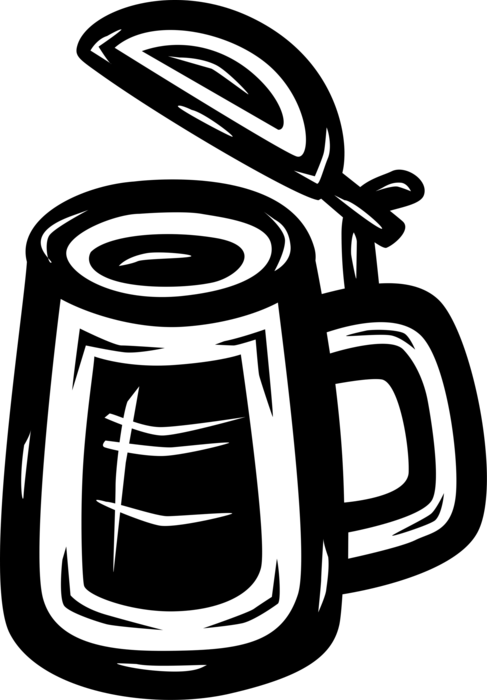 Vector Illustration of Beer Mug Fermented Malt Barley Alcohol Beverage