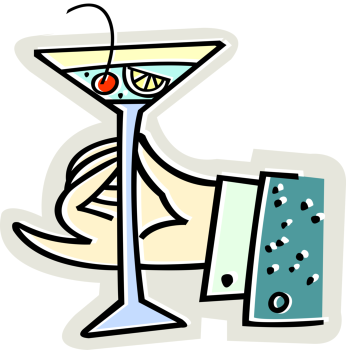 Vector Illustration of Alcohol Beverage Martini Cocktail Drink