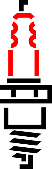 Vector Illustration of Spark Plug Ignition System to Deliver Electric Current