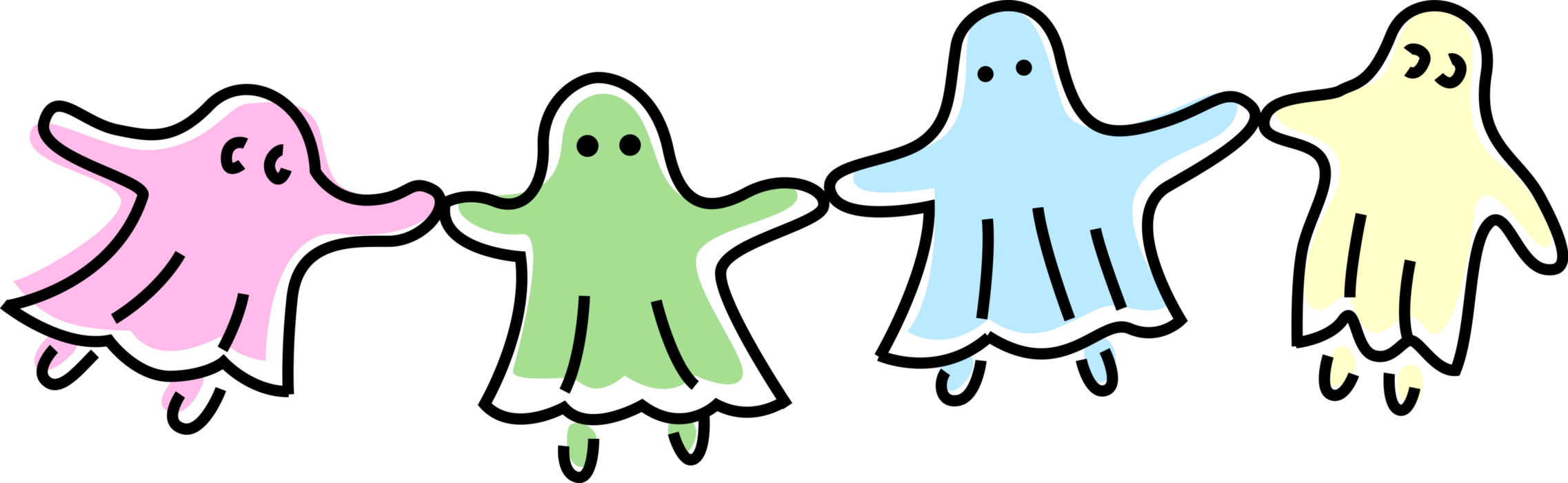 Vector Illustration of Halloween Goblin Ghost Phantom, Apparition, Spirit, Spooks