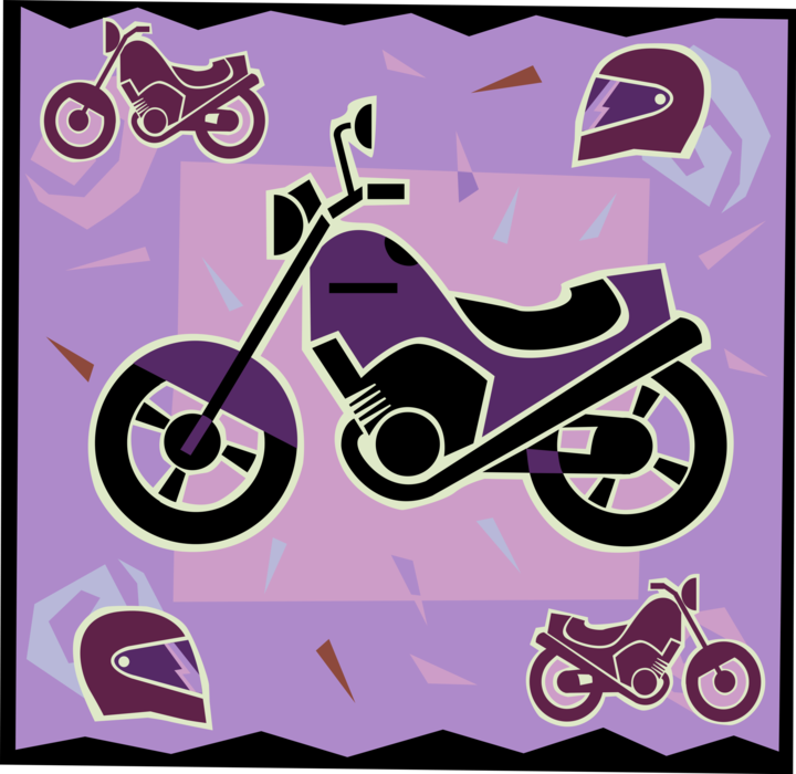 Vector Illustration of Motorcycle or Motorbike Motor Vehicle