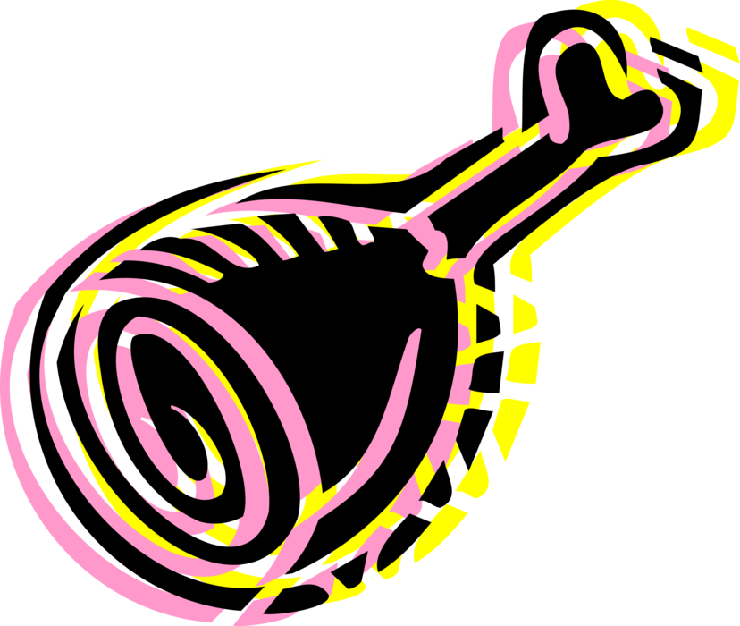 Vector Illustration of Leg of Pork Ham Dinner