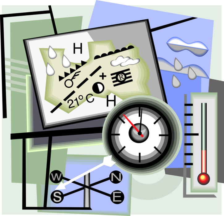 Vector Illustration of Weather Forecasting through Atmospheric and Related Oceanic and Hydrologic Sciences