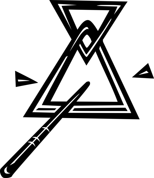 Vector Illustration of Triangle Idiophone Percussion Musical Instrument