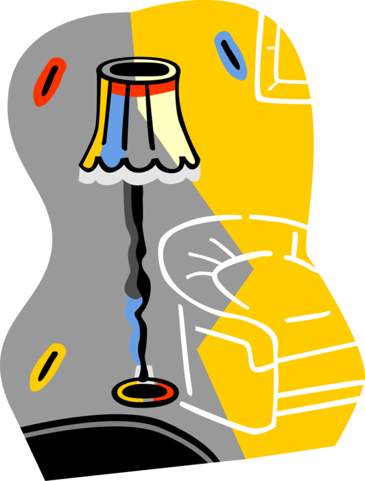 Vector Illustration of Lamp or Light Provides Illuminated Light Source