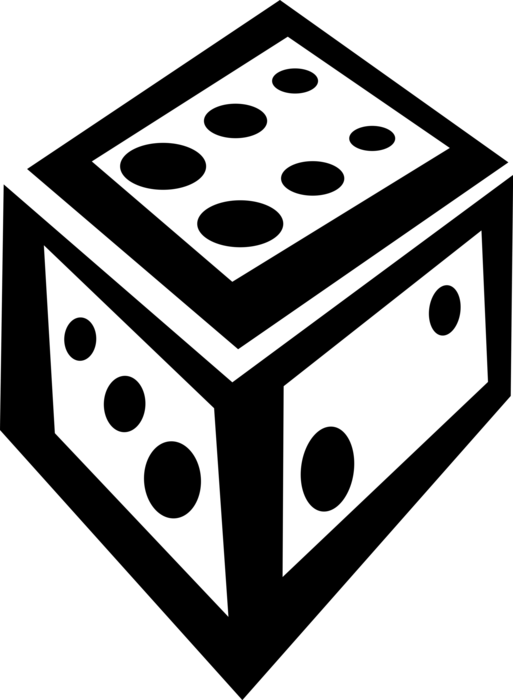 Vector Illustration of Dice used in Pairs in Casino Games of Chance or Gambling