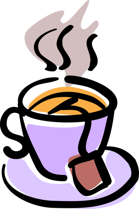Vector Illustration of Cup of Steeped Tea in Teacup with Tea Bag