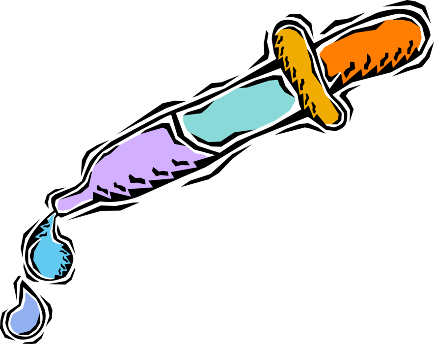 Vector Illustration of Medical Research Eye Droppers used to Transfer Small Quantities of Liquids