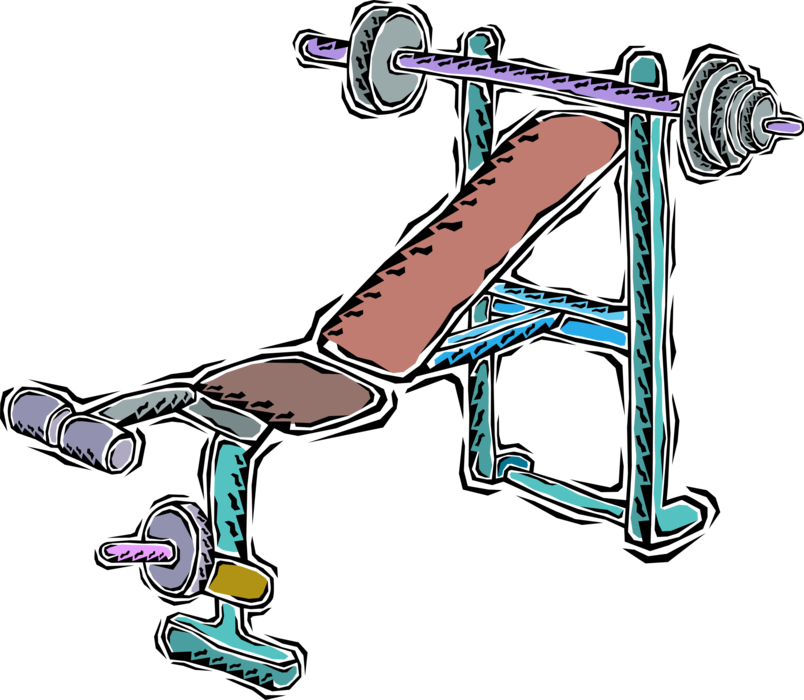 Vector Illustration of Fitness and Exercise Workout Weightlifting Equipment