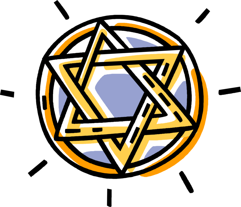 Vector Illustration of Star of David Shield of David Symbol of Jewish Identity and Judaism