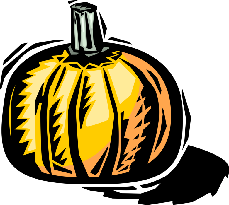 Vector Illustration of Pumpkin Squash in Fall Harvest