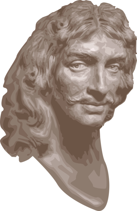 Vector Illustration of Molière, French Playwright, Actor, Dramatist Master of Comedy