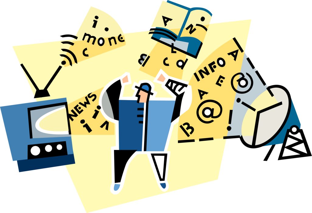 Vector Illustration of Pervasive Mass Media Ubiquity